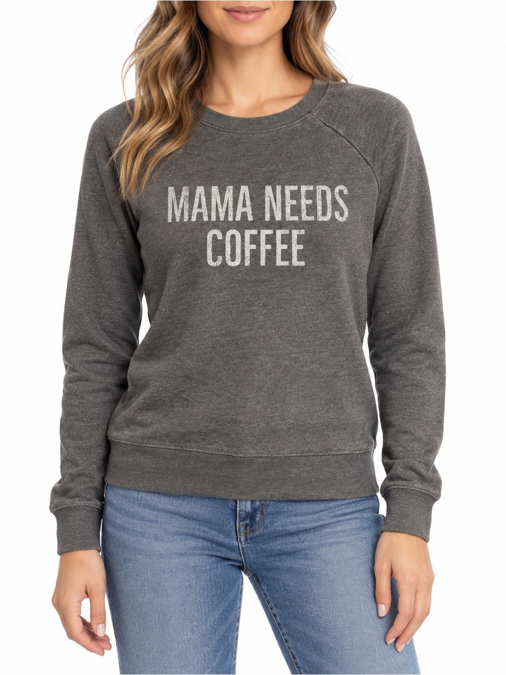 Grayson Threads Mama Needs Coffee Gray Sweatshirt Caffeine Core XS